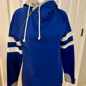 AMPERSAND AVE Royal Blue Hoodie with Gray Accents